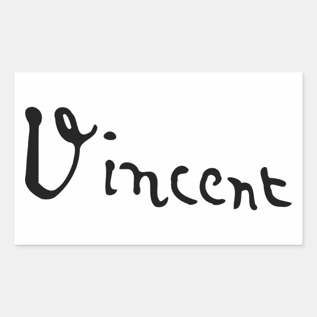 Sticker Rectangulaire Vincent Van Gogh Signature (Devant)