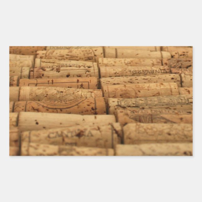 Sticker Rectangulaire Vins Corks (Devant)