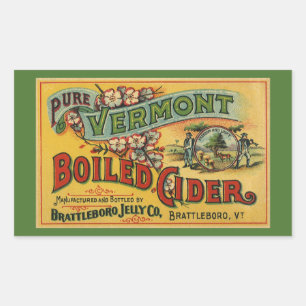 Sticker Rectangulaire Vintage Brattleboro Jelly Cider bouilli Vermont