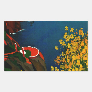 Sticker Rectangulaire Vintage Capri L'Isola del Sole Italie