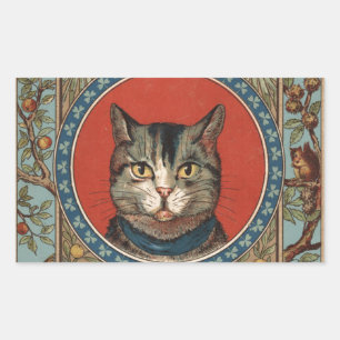 Sticker Rectangulaire Vintage Cat's Life for Kitty Cat Classic