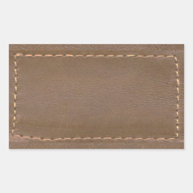 Sticker Rectangulaire Vintage EN CUIR Look Imprimer Finition : Modèle (Devant)