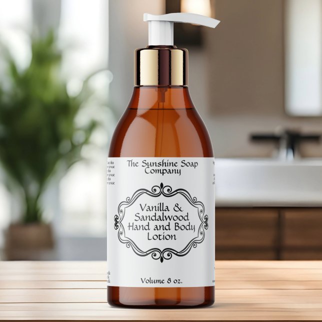 Sticker Rectangulaire Vintage Frame White Cosmetics Bottle Label (Créateur téléchargé)