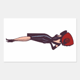 Sticker Rectangulaire Vintage Gorgeous Glamor Girl Retro Pinup