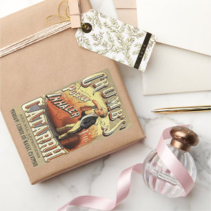 Sticker Rectangulaire Vintage Label Art, l'inhalateur de poche contre l'