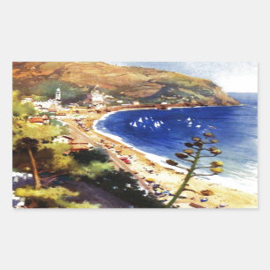 Sticker Rectangulaire Vintage Levanto Genova Italie Tourisme