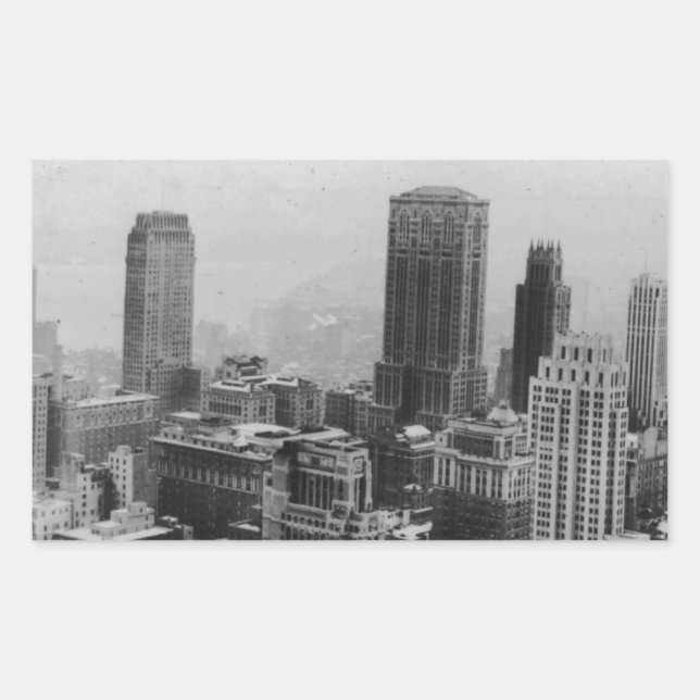 Sticker Rectangulaire Vintage New York (Devant)