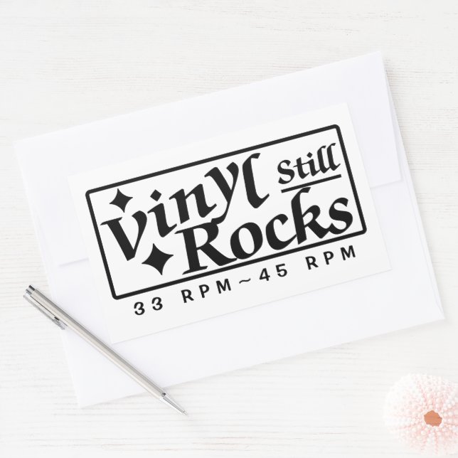 Sticker Rectangulaire Vinyl Rocks 33 tr/min 45 tr/min (Enveloppe)