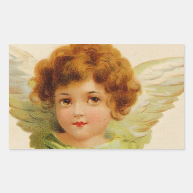 Sticker Rectangulaire Visage d'ange Vintage doux (Devant)