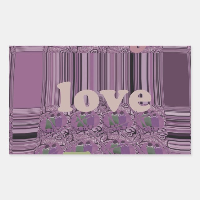 Sticker Rectangulaire Vivre au maximum : Manger, Amour, Jouer Design (Devant)