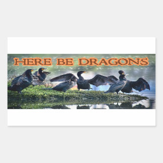 Sticker Rectangulaire Voici Dragons Cormorants