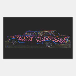 Sticker Rectangulaire Voiture de Trabant pour le loyer (Mieten), dos
