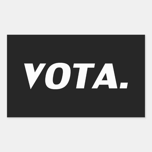 Sticker Rectangulaire Vota vote en espagnol noir blanc politique moderne (Devant)