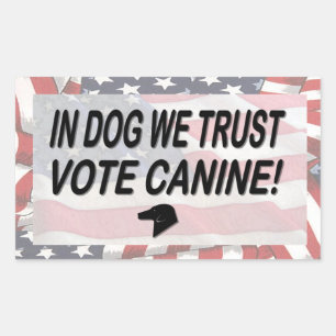 Sticker Rectangulaire Vote Dog avec drapeau américain