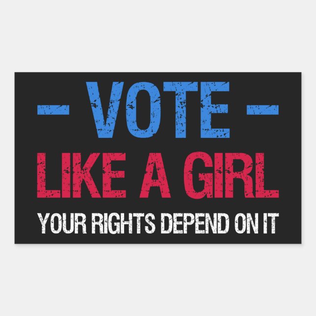 Sticker Rectangulaire Vote Like A Girl (Devant)