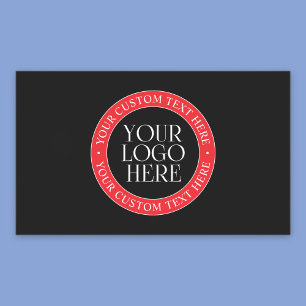 Sticker Rectangulaire Votre logo ou autre image Noir rouge et blanc