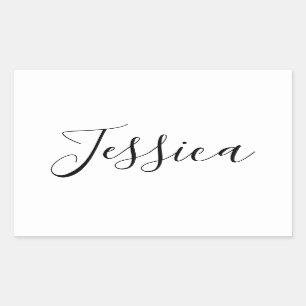 Sticker Rectangulaire Votre nom   Script élégant