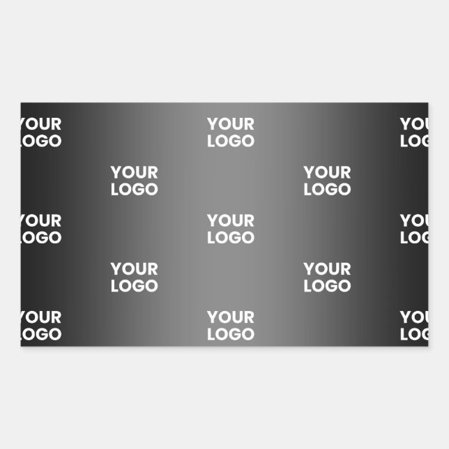 Sticker Rectangulaire Votre simple logo répétitif | Gradient noir et gri (Devant)