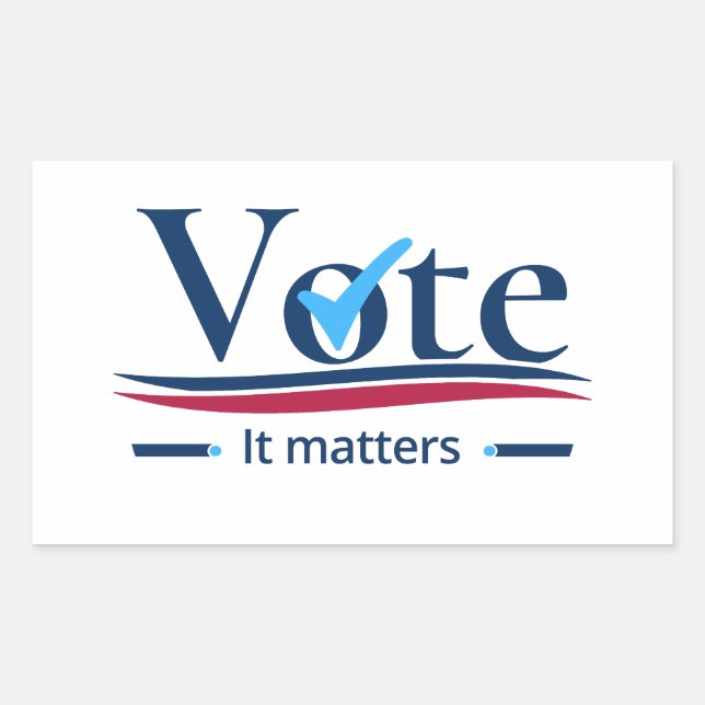 Sticker Rectangulaire Votre vote compte (Devant)