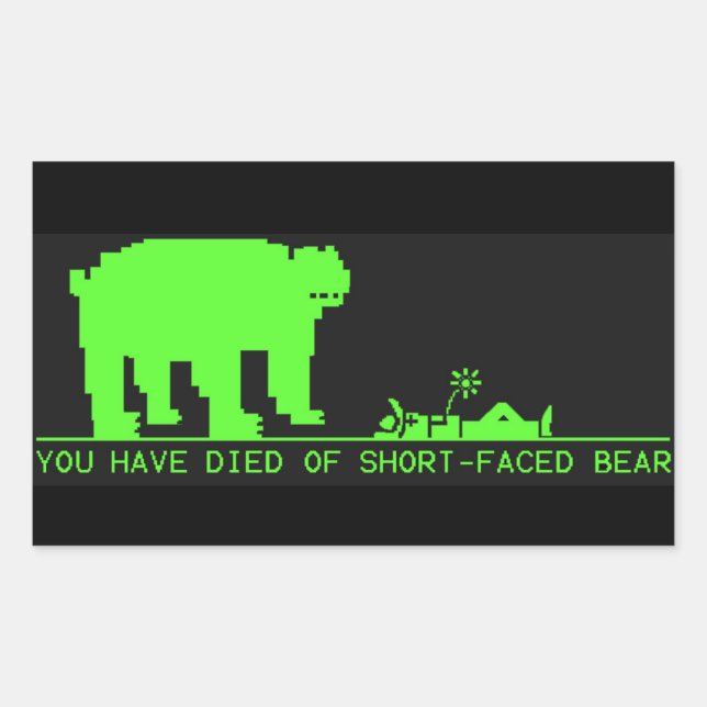 Sticker Rectangulaire Vous Êtes Mort D'Ours À Face Courte À L'Hommage (Devant)