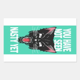 Sticker Rectangulaire Vous n'avez pas vu méchant pourtant l'autocollant