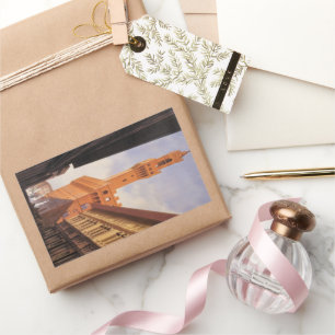 Sticker Rectangulaire Voyage Vintage, Palazzo Vecchio, Florence, Italie