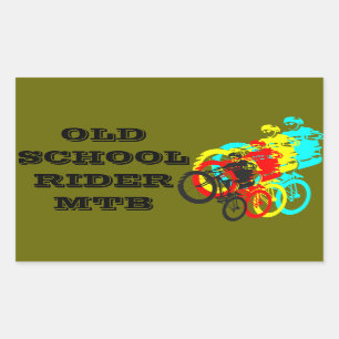 Sticker Rectangulaire VTT de la vieille école / VTT de l'essai