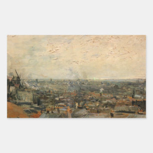 Sticker Rectangulaire Vue de Paris depuis Montmartre par Vincent van Gog