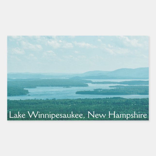 Sticker Rectangulaire Vue sur le lac et la montagne (Devant)