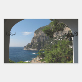 Sticker Rectangulaire Vue sur les falaises de l'île de Capri