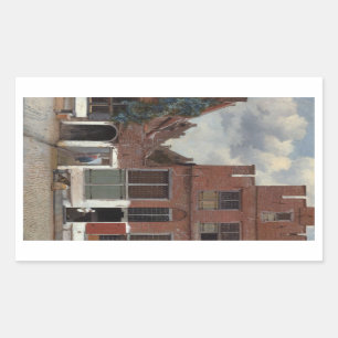 Sticker Rectangulaire Vue sur les maisons de Delft The Little Street
