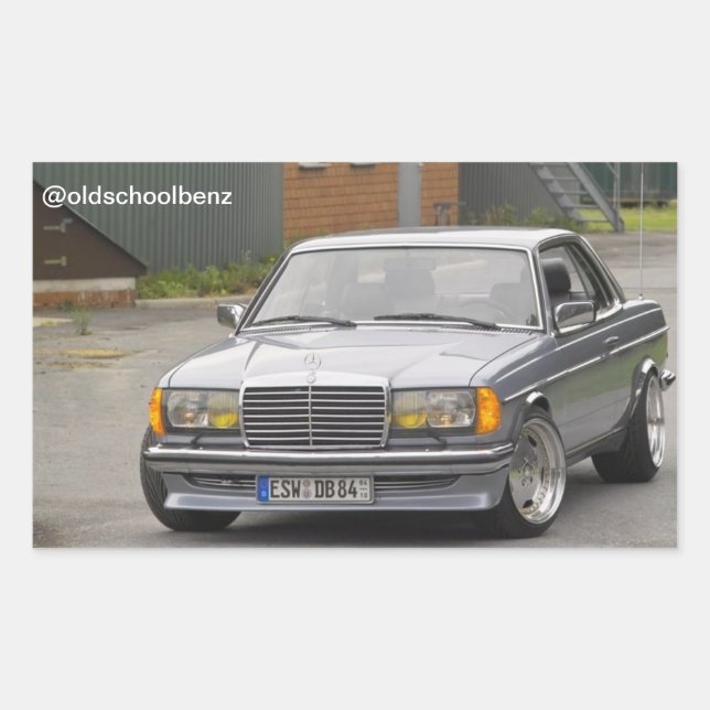 Sticker Rectangulaire W123 C123 Coupe Mercedes Benz (Devant)