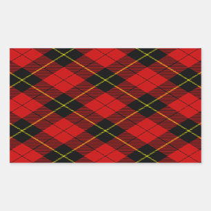 Sticker Rectangulaire Wallace tartan rouge noir plaid