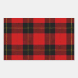 Sticker Rectangulaire Wallace tartan rouge noir plaid