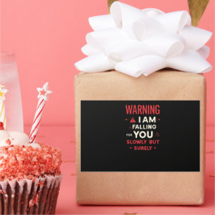 Sticker Rectangulaire Warning I Am Falling For You Cool Statement