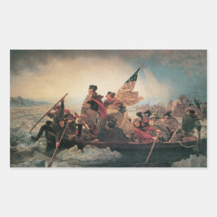 Sticker Rectangulaire Washington Traverser le Delaware par Emanuel Leutz