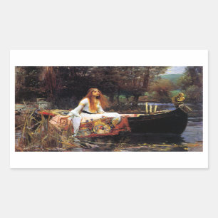 Sticker Rectangulaire Waterhouse La Dame de Shalott