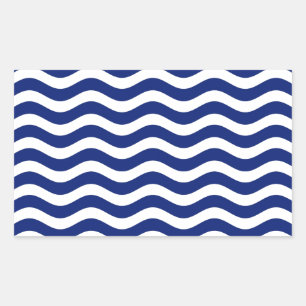 Sticker Rectangulaire Wavy Navy