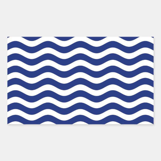 Sticker Rectangulaire Wavy Navy (Devant)
