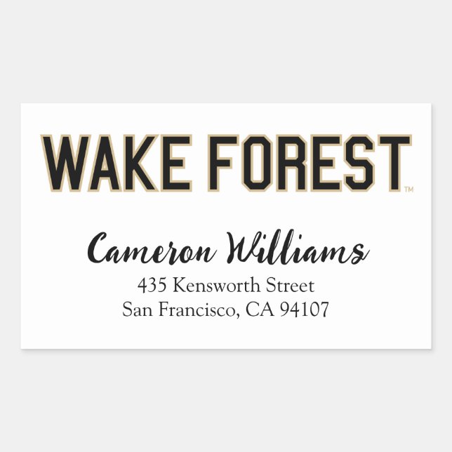 Sticker Rectangulaire WFU | Wake Forest (Devant)