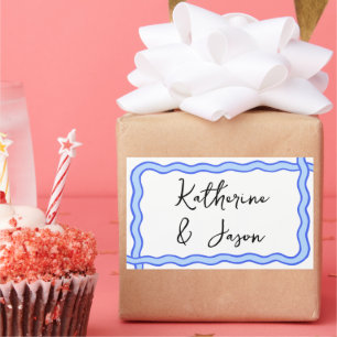 Sticker Rectangulaire Whimsical Wavy Retro Merci Super cadeau