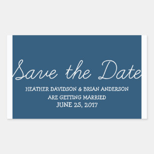 Sticker Rectangulaire Whimsy Save the Date Stickers, Bleu