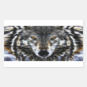 Sticker Rectangulaire Wild Wolf Portrait inspirant