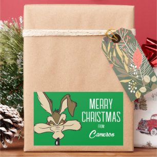 Sticker Rectangulaire WILE E. COYOTE™ Blessé à la tête   Joyeuses fêtes
