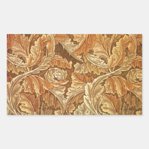 Sticker Rectangulaire William Morris Acanthus Brown Feuilles d'automne