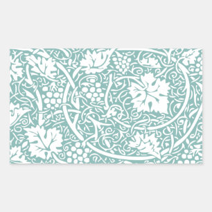 Sticker Rectangulaire William Morris Grape Motif Turquoise Turquoise