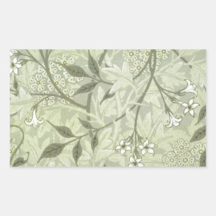 Sticker Rectangulaire William Morris Jasmine Botanique Antique Vintage