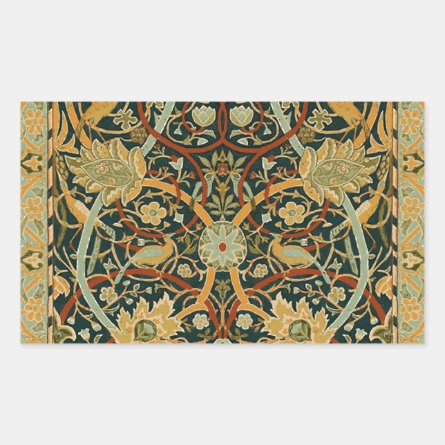 Sticker Rectangulaire William Morris Perse Art oriental de la moquette (Devant)