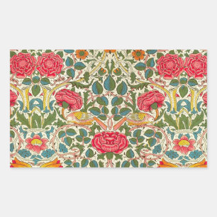 Sticker Rectangulaire William Morris Rose Floral Chintz rose