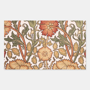 Sticker Rectangulaire William Morris Rose Flower Fond d'écran Motif